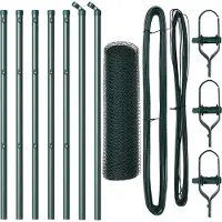 vidaXL Bodenmontierter Sechseckzaun 10 x 0,8 m PVC-beschichteter Stahl