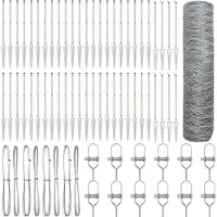 vidaXL Sechseckzaun mit Pfosten 100 x 1 m Verzinkter Stahl Silber Netz
