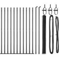 vidaXL Sechseckzaun mit Betonsockel 25 x 1,5 m PVC-beschichteter Stahl