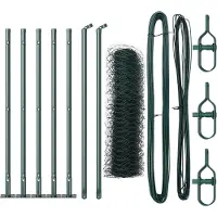 vidaXL Sechseckzaun mit Betonsockel 10 x 0,4 m PVC-beschichteter Stahl