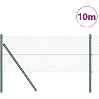 vidaXL Bodenmontierter Sechseckzaun 10 x 0,6 m PVC-beschichteter Stahl