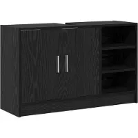 vidaXL Badezimmerschrank Schwarz Eichen-Optik 90 x 29 x 55 cm