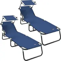 vidaXL Klappbare Sonnenliege 2 stk. Oxford Blau