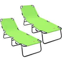 vidaXL Klappbare Sonnenliege 2 pcs Grün 188 x 57 x 86,5 cm Polyester