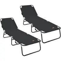 vidaXL Klappbare Sonnenliege 2 pcs Schwarz 188 x 57 x 86,5 cm