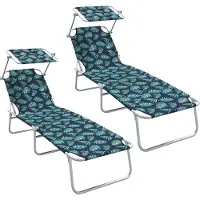 vidaXL Sonnenliege 2 stk. Polyester Grün