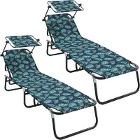 vidaXL Klappbare Sonnenliege 2 stk. Oxford Mehrfarbig