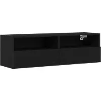 vidaXL TV-Wandschrank Schwarz Eichen-Optik 100 x 30 x 30 cm
