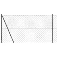 vidaXL Maschendrahtzaun mit Betonsockel 10 x 1,2 m Grau Netz