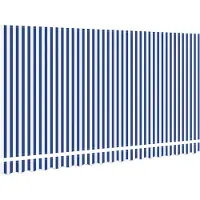 vidaXL Markisenersatzstoff Blau und Weiß 380 x 195 cm Polyester