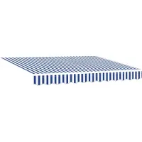 vidaXL Markisenersatzstoff Blau und Weiß 280 x 195 cm Polyester