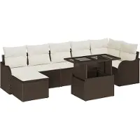 vidaXL Gartensofa-set 8 Stk. Braun [Synthetisch]: Poly Rattan