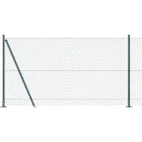 vidaXL Maschendrahtzaun mit Betonsockel 25 x 1,2 m Grün Netz