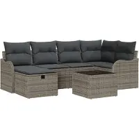 vidaXL Gartensofa-set 7 stk. Poly Rattan