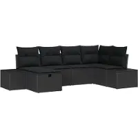 vidaXL Sofa Set mit Kissen 6 pcs Poly-Rattan