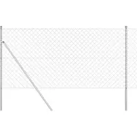 vidaXL Bodenmontierter Maschendrahtzaun 25 x 1 m Verzinkter Stahl Netz