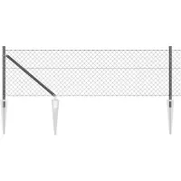 vidaXL Maschendrahtzaun mit Stacheln 10 x 0,4 m Grau Netz