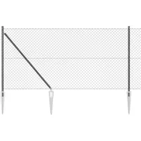 vidaXL Maschendrahtzaun mit Stacheln 25 x 1 m PVC-beschichteter Stahl