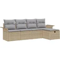 vidaXL Gartensofa-set 5 stk. Poly Rattan