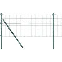 vidaXL Bodenmontierter Euro-Zaun 25 x 0,8 m PVC-beschichteter Stahl