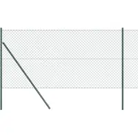 vidaXL Bodenmontierter Maschendrahtzaun 10 x 1,5 m Grün Netz