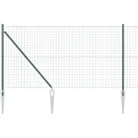 vidaXL Euro-Zaun mit Stacheln 10 x 1,2 m PVC-beschichteter Stahl Grün