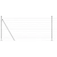 vidaXL Euro-Zaun mit Betonsockel 25 x 0,8 m Verzinkter Stahl Silber