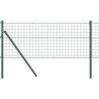 vidaXL Bodenmontierter Euro-Zaun 50 x 0,4 m PVC-beschichteter Stahl