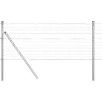 vidaXL Bodenmontierter Euro-Zaun 25 x 0,8 m Verzinkter Stahl Silber