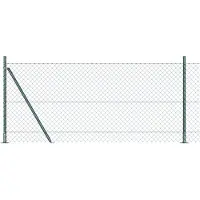vidaXL Maschendrahtzaun mit Betonsockel 0,8 x 25 m Grün Netz
