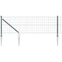 vidaXL Euro-Zaun mit Stacheln 25 x 0,8 m PVC-beschichteter Stahl Grün