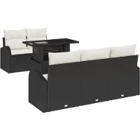 vidaXL Gartensofa-set 6 stk. Schwarz Poly Rattan