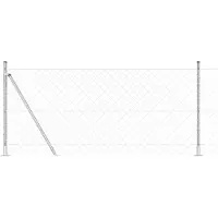 vidaXL Maschendrahtzaun mit Betonsockel 10 x 0,8 m Verzinkter Stahl