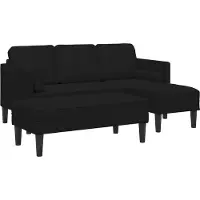 vidaXL Sofa Set 2 stk. Schwarz Polyester