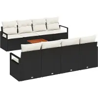 vidaXL Gartensofa-set 9 Stk. Schwarz Poly-Rattan