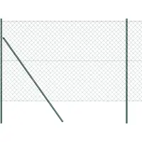 vidaXL Bodenmontierter Maschendrahtzaun 10 x 1,6 m Grün Netz