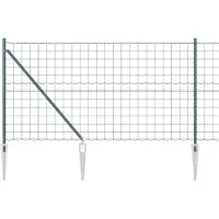vidaXL Euro-Zaun mit Stacheln 10 x 1,2 m PVC-beschichteter Stahl Grün