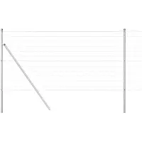 vidaXL Bodenmontierter Euro-Zaun 10 x 1,2 m Verzinkter Stahl Silber