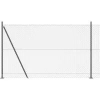 vidaXL Maschendrahtzaun mit Betonsockel 10 x 1,4 m Grau Netz