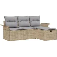 vidaXL Gartensofa-set 4 stk. Poly Rattan