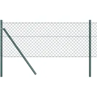 vidaXL Bodenmontierter Maschendrahtzaun 25 x 0,6 m Grün Netz