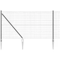 vidaXL Euro-Zaun mit Stacheln 10 x 1,2 m PVC-beschichteter Stahl Grau