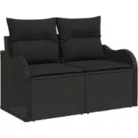 vidaXL Garten-Sofa-Set 8 stk. Schwarz Poly Rattan