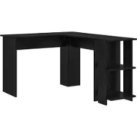 vidaXL Eck-Schreibtisch Schwarz Eichen-Optik 140 x 113,5 x 75 cm