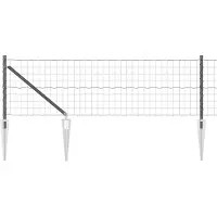 vidaXL Euro-Zaun mit Stacheln 10 x 0,4 m PVC-beschichteter Stahl Grau