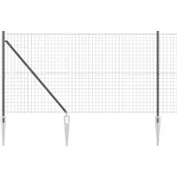vidaXL Euro-Zaun mit Stacheln 25 x 1 m PVC-beschichteter Stahl Grau