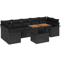 vidaXL Garten-Sofa-Set 8 Stk. Schwarz Poly Rattan