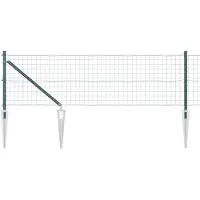 vidaXL Euro-Zaun mit Stacheln 50 x 0,6 m PVC-beschichteter Stahl Grün