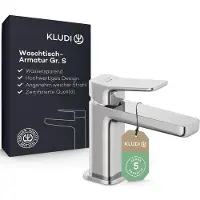 Kludi -X3 Waschtischarmatur 422660581 mit Push-Open Ablaufgarnitur, chrom