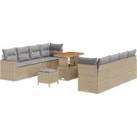 vidaXL Gartensofa-set 12 stk. 12-Sitzanzahl Beige und Hellgrau